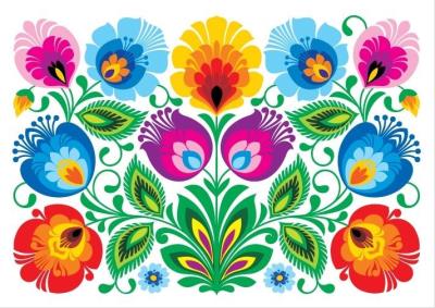 Opakowanie Pocztówka - Nr.5 Kodra z kwiatami biała FOLKSTAR