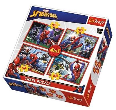 Opakowanie Puzzle 4w1 W sieci Spider-mana TREFL