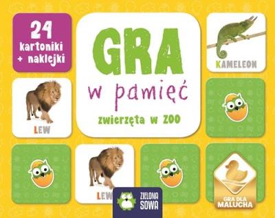 Rosnę i poznaję Gra w pamięć Zwierzęta w Zoo. Autor: praca zbiorowa. SmakLiter.pl Okładka książki Rosnę i poznaję Gra w pamięć Zwierzęta w Zoo
