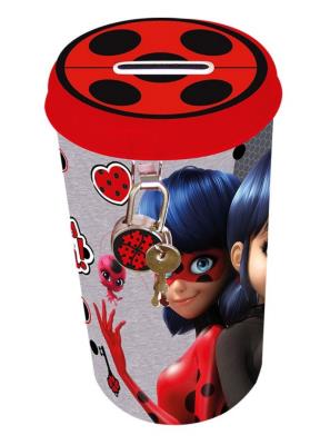 Okładka książki Skarbonka metalowa Miraculum Biedronka I Czarny Kot