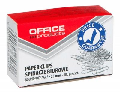 Opakowanie Spinacze biurowe 33mm okrągłe 100 sztuk
