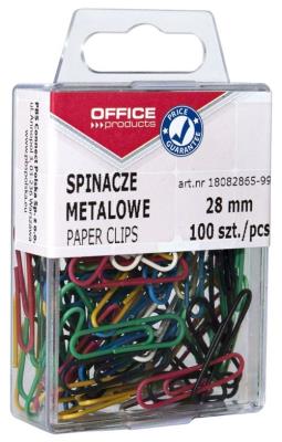 Opakowanie Spinacze kolorowe 28 mm 100 sztuk