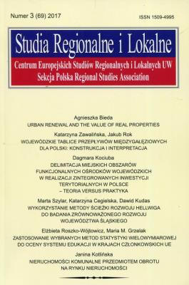 Opakowanie Studia Regionalne i Lokalne nr 3 (69) 2017