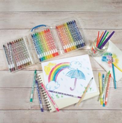 Opakowanie Tęczowe kredki akwarelowe 36 kredek + 1 pędzelek