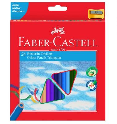 Trójkątne kredki Eco 24 kolory. Wydawca: Faber-Castell. SmakLiter.pl Opakowanie Trójkątne kredki Eco 24 kolory