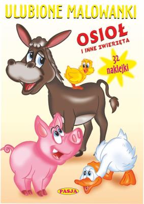 Ulubione malowanki Osioł i inne zwierzęta. Autor: Ernest Błędowski. SmakLiter.pl Okładka książki Ulubione malowanki Osioł i inne zwierzęta