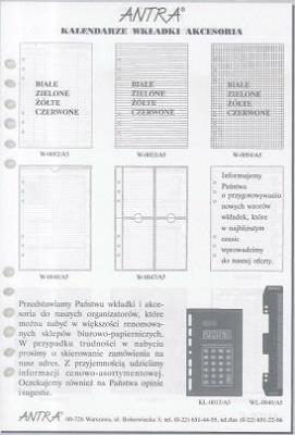 Opakowanie Wkład do organizera A5 Bloczek ANTRA