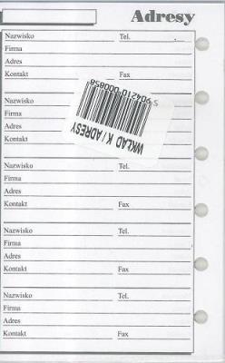 Opakowanie Wkład do organizera K Adresy ANTRA