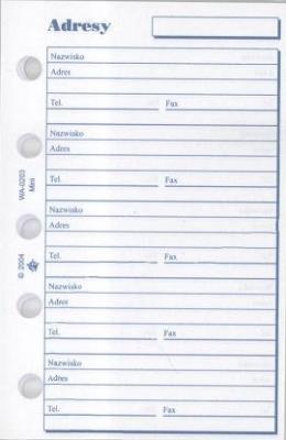 Opakowanie Wkład do organizera M Adresy ANTRA
