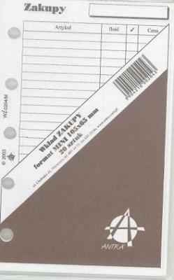 Opakowanie Wkład do organizera M Zakupy ANTRA