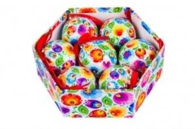 Opakowanie Zestaw bombek - łowickie białe (7 szt.) FOLKSTAR