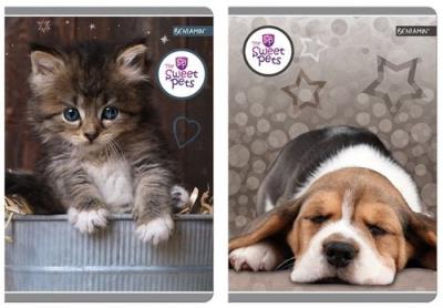Opakowanie Zeszyt A5 w kratkę 60 kartek The Sweet Pets 5 sztuk mix