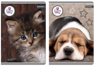 Opakowanie Zeszyt A5 w kratkę 80 kartek The Sweet Pets 5 sztuk mix