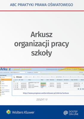 Arkusz organizacji pracy szkoły. Autor: Marciniak Lidia, Piotrowska-Albin Elżbieta. SmakLiter.pl Okładka książki Arkusz organizacji pracy szkoły