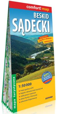 Okładka książki Beskid Sądecki laminowana mapa turystyczna 1:50 000