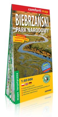 Okładka książki Biebrzański Park Narodowy laminowana mapa turystyczna 1:85 000