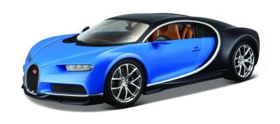 Opakowanie Bugatti Chiron 1:18 niebieski BBURAGO