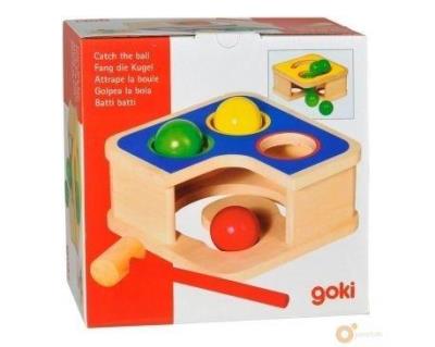 Opakowanie Drewniana przybijanka z piłkami i młotkiem