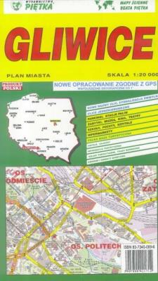 Gliwice 1:20 000 plan miasta PIĘTKA. Wydawca: Piętka. SmakLiter.pl Opakowanie Gliwice 1:20 000 plan miasta PIĘTKA