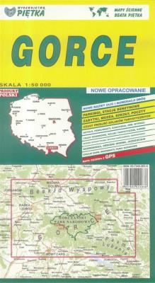 Gorce mapa. Wydawca: WYDAWNICTWO KARTOGRAFICZNE PIĘTKA. SmakLiter.pl Opakowanie Gorce mapa
