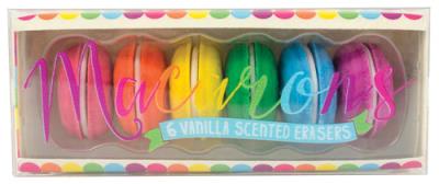 Gumki do ścierania pachnące słodkie Makaroniki, 6 gumek. Wydawca: Kolorowe Baloniki. SmakLiter.pl Opakowanie Gumki do ścierania pachnące słodkie Makaroniki, 6 gumek