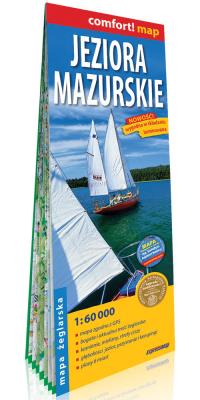 Okładka książki Jeziora Mazurskie 2-częściowa laminowana mapa żeglarska 1:60 000