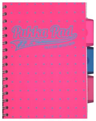 Okładka książki Kołozeszyt Project Book Neon dots A5 kratka różowy