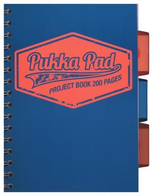 Opakowanie Kołozeszyt Pukka Pad Project Book Neon a5 200k kratka niebieski 8419-neo
