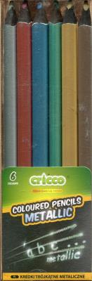 Opakowanie Kredki 6 kolorów CRICCO trójkątne jumbo metaliczne w etui
