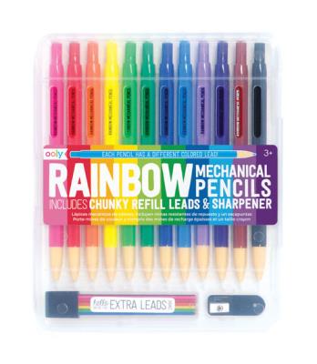 Opakowanie Kredki Mechaniczne Tęczowy Zestaw Rainbow 12 kredek 12 wkładów temperówka