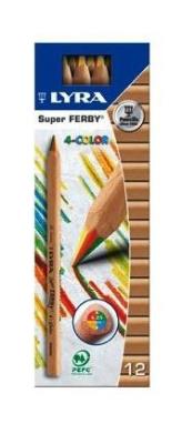 Kredki Super Ferby 4-kolorowe (12szt). Wydawca: LYRA. SmakLiter.pl Opakowanie Kredki Super Ferby 4-kolorowe (12szt)