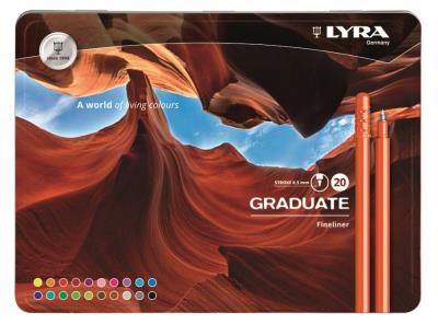 Lyra pisaki Graduate Fineliner 20szt.6771200. Autor: Fila Polska. SmakLiter.pl Okładka książki Lyra pisaki Graduate Fineliner 20szt.6771200