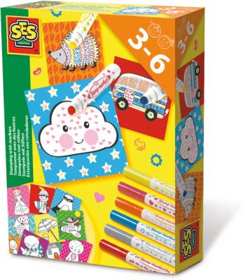 Mazaki ze stempelkami i obrazki do dekoracji. Wydawca: SES Creative. SmakLiter.pl Opakowanie Mazaki ze stempelkami i obrazki do dekoracji