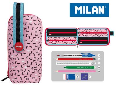 Opakowanie Multipiórnik Milan owalny z 4 piórnikami Super Heroes rózowy