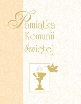 Okładka książki Pamiątka Komunii Świętej (żółta, mały format)