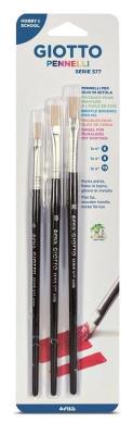 Pędzle 577 komplet 3 sztuki. Wydawca: GIOTTO. SmakLiter.pl Opakowanie Pędzle 577 komplet 3 sztuki