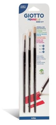 Pędzle 577 komplet 3 sztuki. Wydawca: GIOTTO. SmakLiter.pl Opakowanie Pędzle 577 komplet 3 sztuki