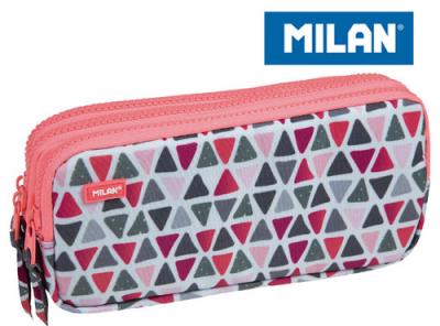 Opakowanie Piórnik MILAN 3-komorowy GEO róż