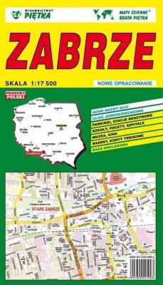 Plan miasta Zabrze. Wydawca: WYDAWNICTWO KARTOGRAFICZNE PIĘTKA. SmakLiter.pl Opakowanie Plan miasta Zabrze