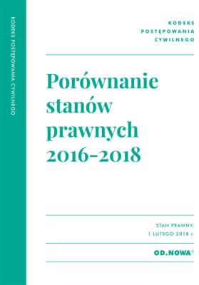 Okładka książki Porównanie stanów prawnych KPC 2016-2018