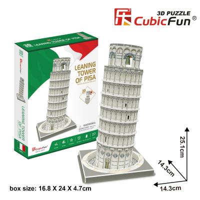 Puzzle 3D Krzywa Wieża w Pizie 27 części. Wydawca: Cubic Fun. SmakLiter.pl Opakowanie Puzzle 3D Krzywa Wieża w Pizie 27 części