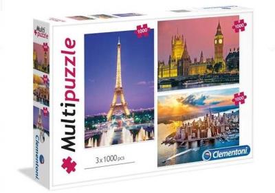Okładka książki Puzzle 3x1000 Cities
