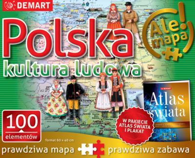 Okładka książki Puzzle: Polska-kultura ludowa+atlas