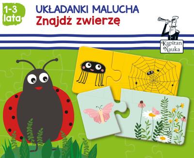 Układanki malucha Znajdź zwierzę. Autor: Daria Brzezińska. SmakLiter.pl Okładka książki Układanki malucha Znajdź zwierzę