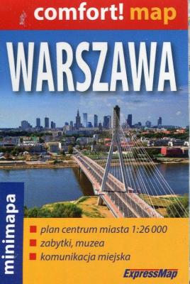 Warszawa mini mapa 1:26 000. Autor: praca zbiorowa. SmakLiter.pl Okładka książki Warszawa mini mapa 1:26 000