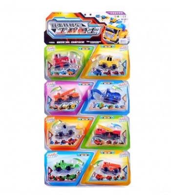 Opakowanie Zestaw auta ciężarowe 2w1 10cm 8el