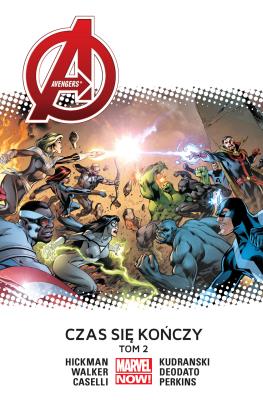 Avengers Czas się kończy T.2. Autor: Jonathan Hickman, Caselli Stefano, Mike Deodato, Kudrański Szymon, Perkins Mike, Walker Kev. SmakLiter.pl Okładka książki Avengers Czas się kończy T.2