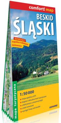 Okładka książki Beskid Śląski laminowana mapa turystyczna