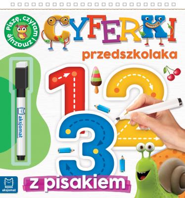 Okładka książki Cyferki przedszkolaka 5-6 lat. Seria z pisakiem. Piszę, liczę i zmazuję