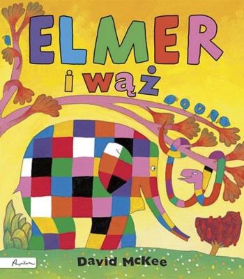 Elmer i wąż. Autor: David McKee. SmakLiter.pl Okładka książki Elmer i wąż